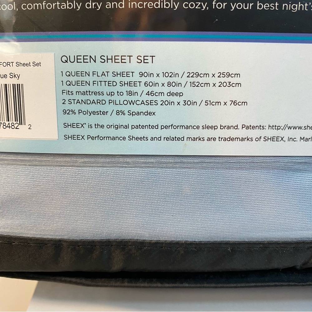 SHEEX Active Comfort Queen Sheet Set - Blue Sky - Picture 4 of 5